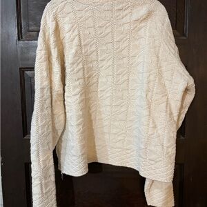 Harot Elegant Cream Textured 100% Cotton Sweater